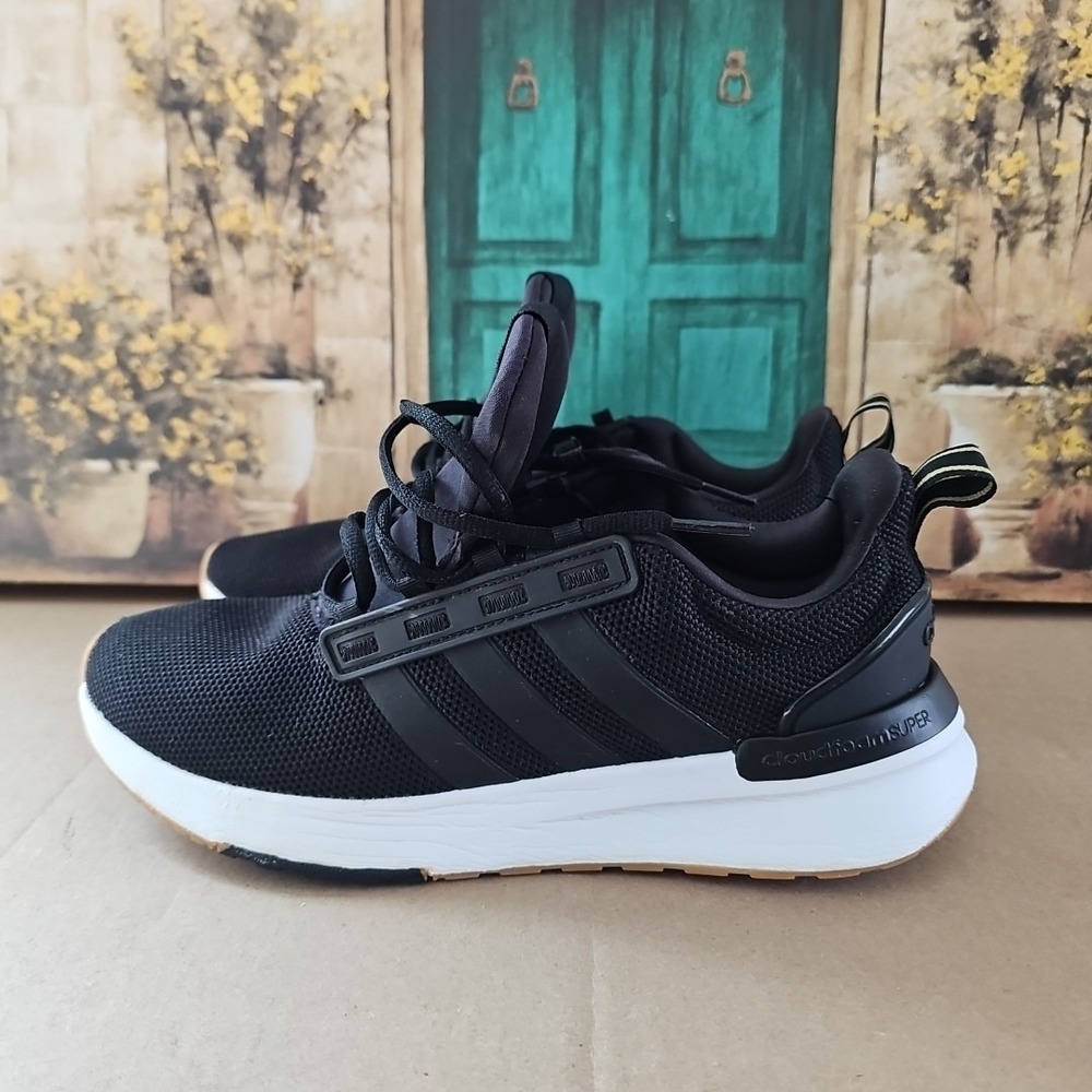 adidas Racer TR21 Black Gum GX4209 Running Sneaker Cloudfoam Super Women's Sz 10